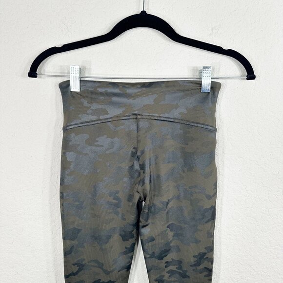 SPANX Faux Leather Camo Leggings in Matte Green Camo - Picture 5 of 12